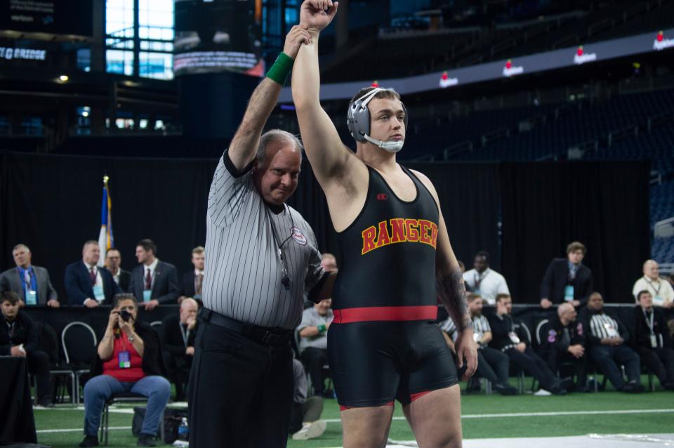 Eathan Westfall earns the D4 Heavyweight championship in front of thousands in attendance at Ford Field.