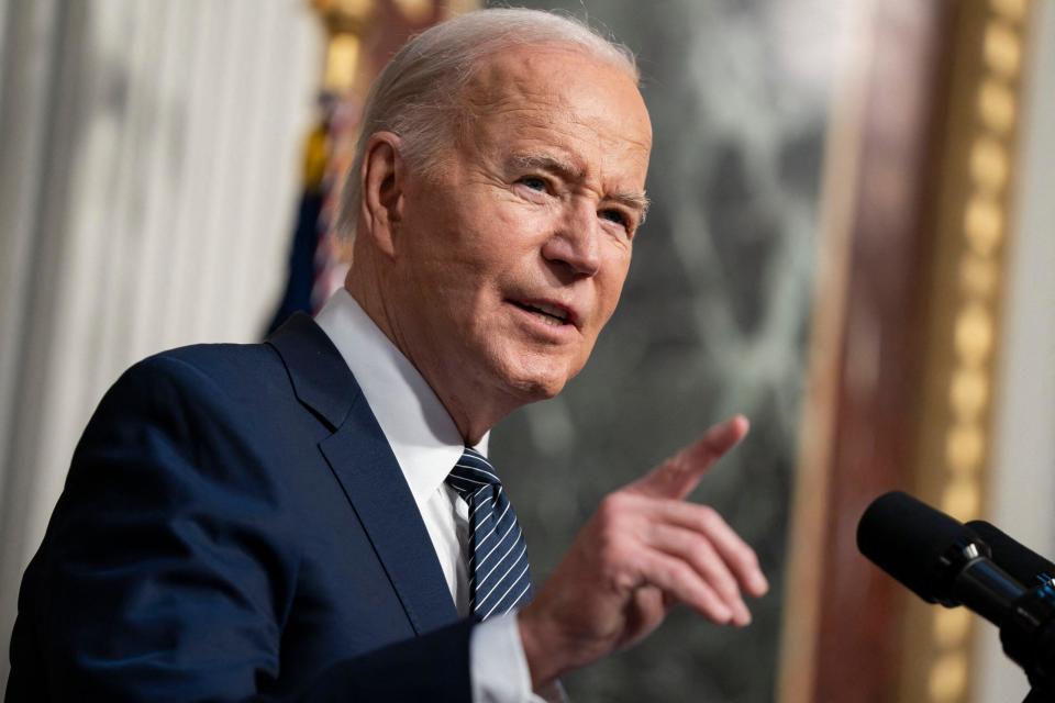 President Joe Biden speaks at the White House about reducing health care costs