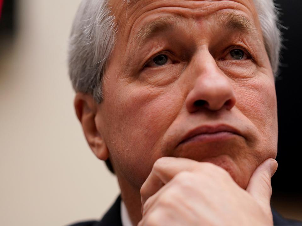 FILE PHOTO: Jamie Dimon, chairman & CEO of JP Morgan Chase & Co., is pictured on Capitol Hill in Washington, U.S., April 10, 2019. REUTERS/Aaron P. Bernstein/File Photo