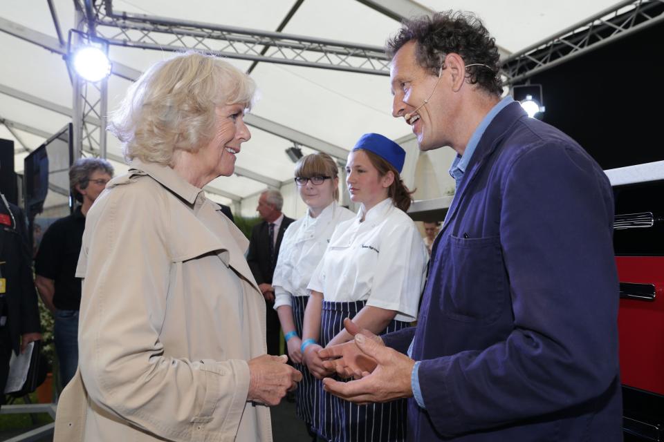 The Duchess of Cornwall meets celebrity gardener Monty Don at the 154th Royal Norfolk Show in Norwich, Norfolk.