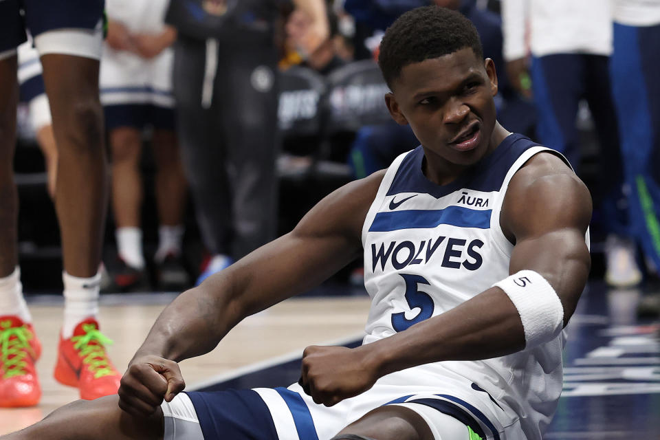 Anthony Edwards and the Minnesota Timberwolves are 6-0 in the NBA's postseason. (Photo by Matthew Stockman/Getty Images)