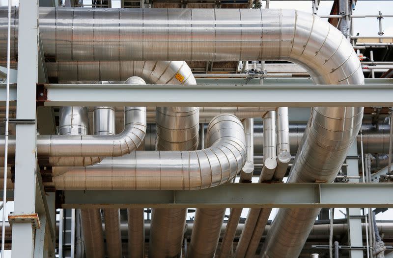 FILE PHOTO: A view of oil production pipes at the Cenovus Foster Creek SAGD oil sands operations near Cold Lake, Alberta