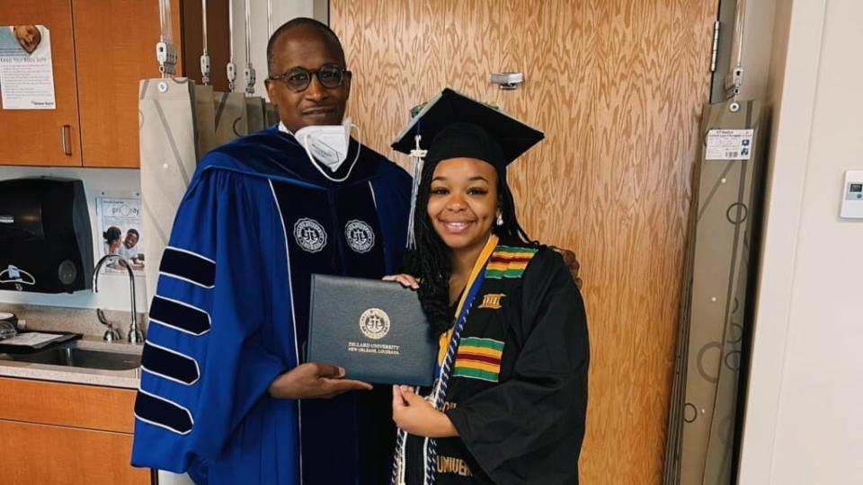 Dillard president Wayne Kimbrough, Jada Sayles. (Used with permission)