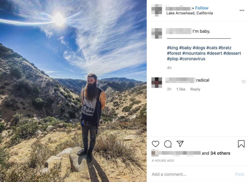 Ein besonderer Beitrag aus Kalifornien kommt gleich mit einer ganzen Sammlung an Hashtags. Quelle: Instagram