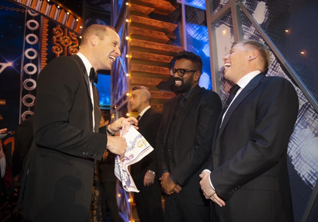 Prince William greets Romesh Ranganathan and Rob Beckett: Getty Images