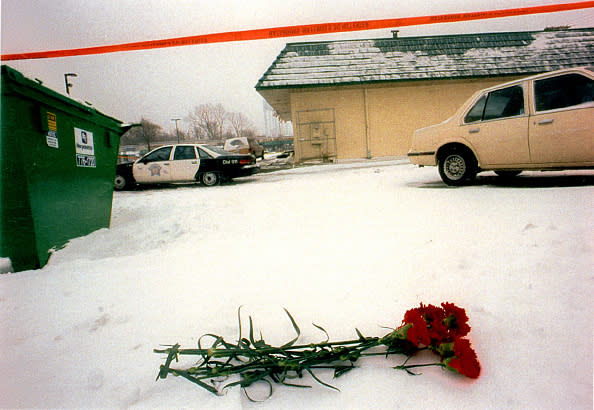 Flowers laying in the snow