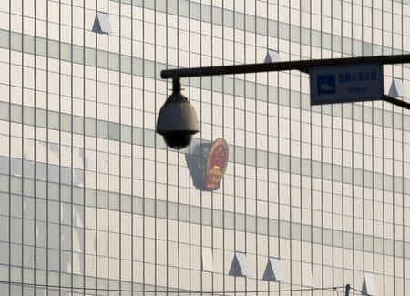 The courthouse where the closed-door trial of Gao Yu is being held is seen over a surveillance camera on the road in Beijing November 21, 2014. REUTERS/Kim Kyung-Hoon