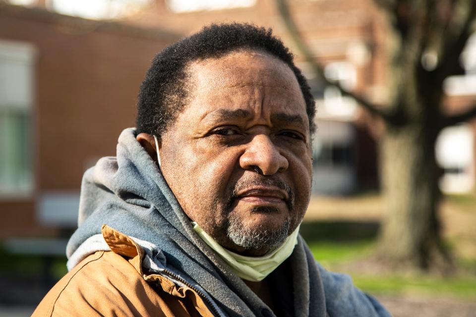 Anthony Washington, 65, of Columbus Junction, poses for a photo, Monday, April 20, 2020, in Columbus Junction, Iowa. Washington was born in Brooklyn, New York, and moved to Columbus Junction in 2007 from Chicago to work at the Tyson Foods pork processing plant in town.