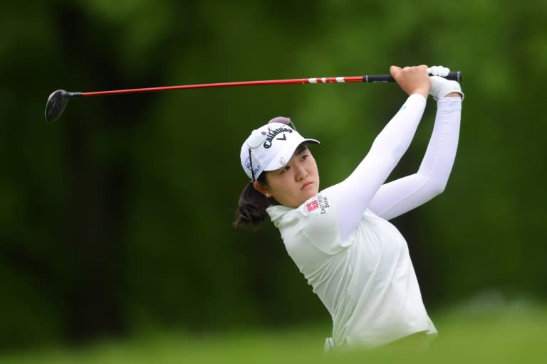 American Rose Zhang has a two shot lead after the first round of the LPGA's Founders Cup in New Jersey. (Mike Stobe)