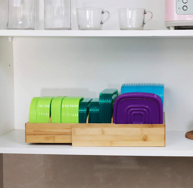 Rebrilliant Plastic Storage Baskets With Bamboo Lid Pantry