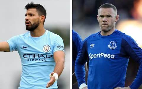 Sergio Aguero and Wayne Rooney  - Credit: getty images