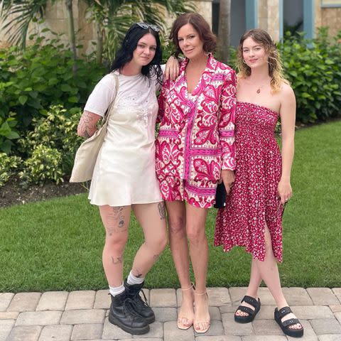 <p>Marcia Gay Harden Instagram</p> Marcia Gay Hardena and her kids, Eulala Grace and Julitta Dee.