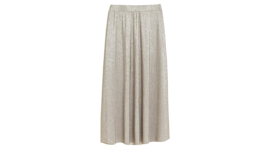 Jersey Metallic Midi A-Line Skirt