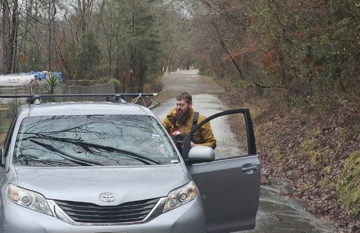 This unidentified man was rescued from the flood waters of the Broad River after last week's heavy rain.