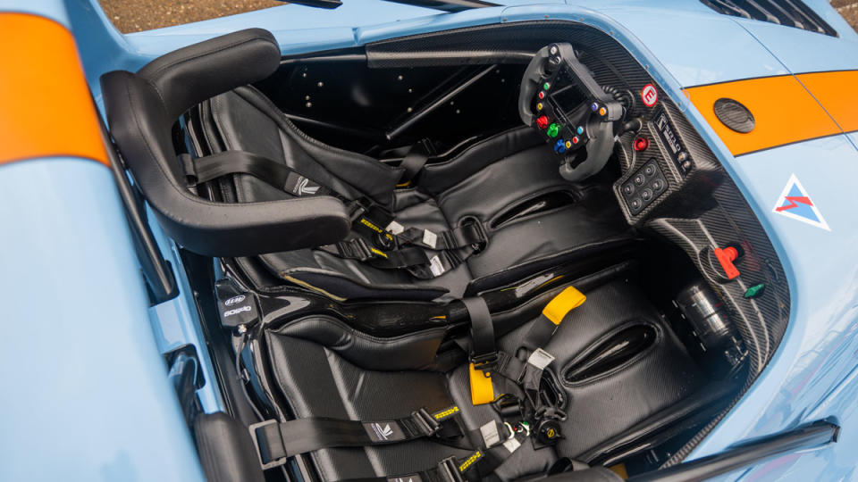 The open cockpit of a Radical SR10 XXR race car.