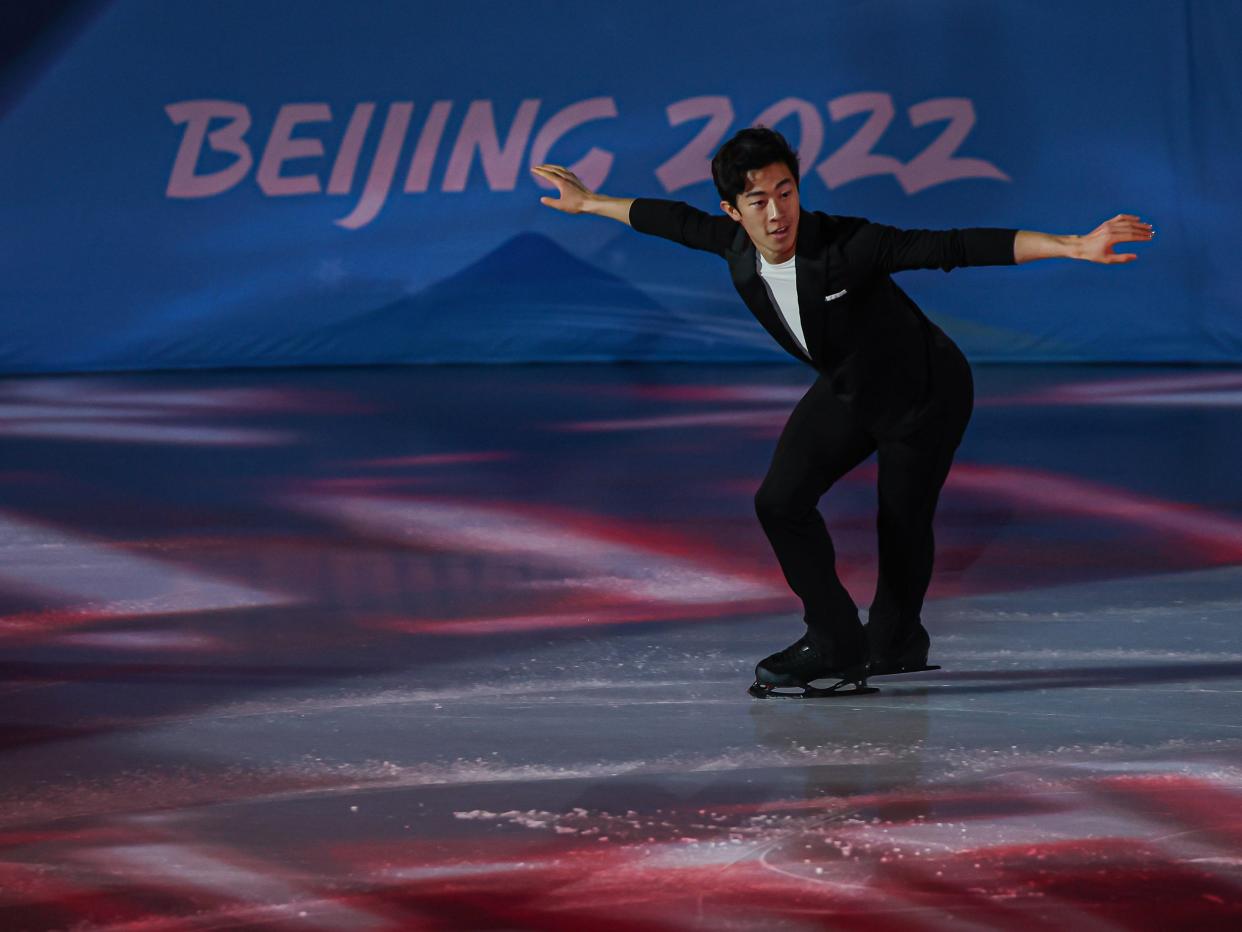 Nathan Chen of Team United States skates during the Figure Skating Gala Exhibition on day sixteen of the Beijing 2022 Winter Olympic Games at Capital Indoor Stadium on February 20, 2022 in Beijing, China