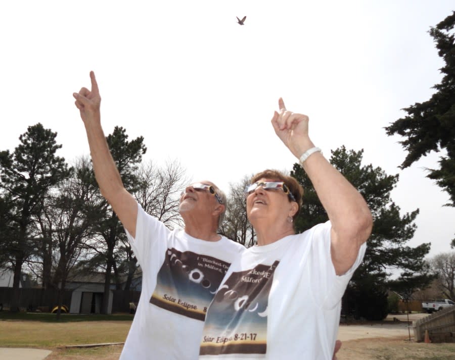 Ron and Joann Berglund were hosting a private eclipse “watch party” in their driveway and got photobombed (Courtesy: Ron Berglund)