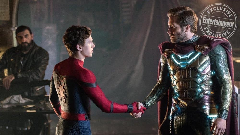 Tom Holland’s Spidey makes a new friend in Spider-Man: Far From Home (credit: Sony)