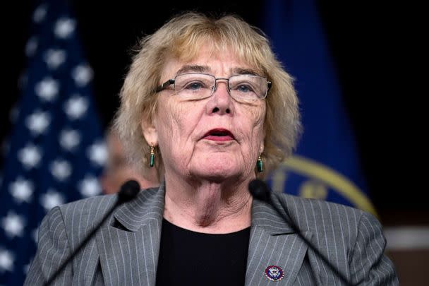 PHOTO: Rep. Zoe Lofgren speaks during the news conference on the Wildfire Response and Drought Resiliency Act in the U.S. Capitol, July 28, 2022. (Bill Clark/AP, FILE)