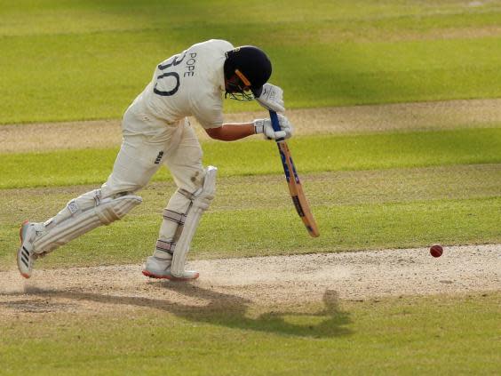 Ollie Pope showed resolve as England faltered (Reuters)