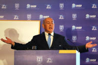 Israeli Prime Minister Benjamin Netanyahu gestures as he speaks during the International Homeland Security Forum conference in Jerusalem, June 14, 2018. REUTERS/Ammar Awad