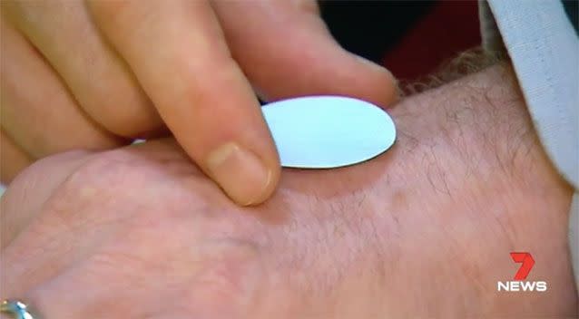 NSW researchers have unveiled a skin patch test that shows when sunscreen needs to be reapplied. Source: 7 News