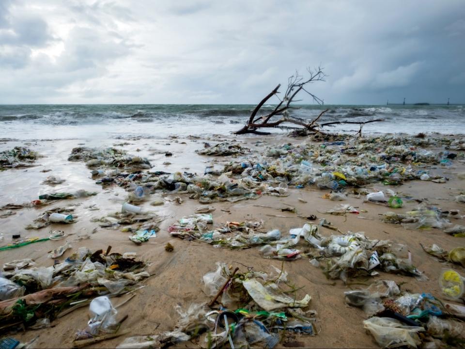 Plastic waste on a beach in Bali, Indonesia (Getty)