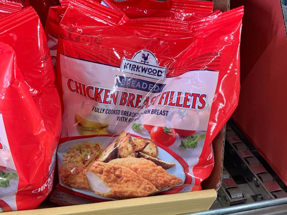 aldi's red-bag breaded chicken on the shelves