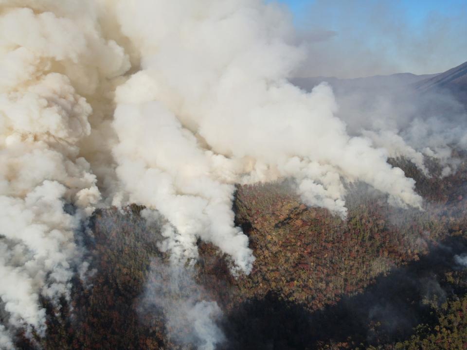 The U.S. Forest Service and North Carolina Forest Service have reported that a fire that began on Oct. 23 has continued to spread across the Collett Ridge on Nov. 4