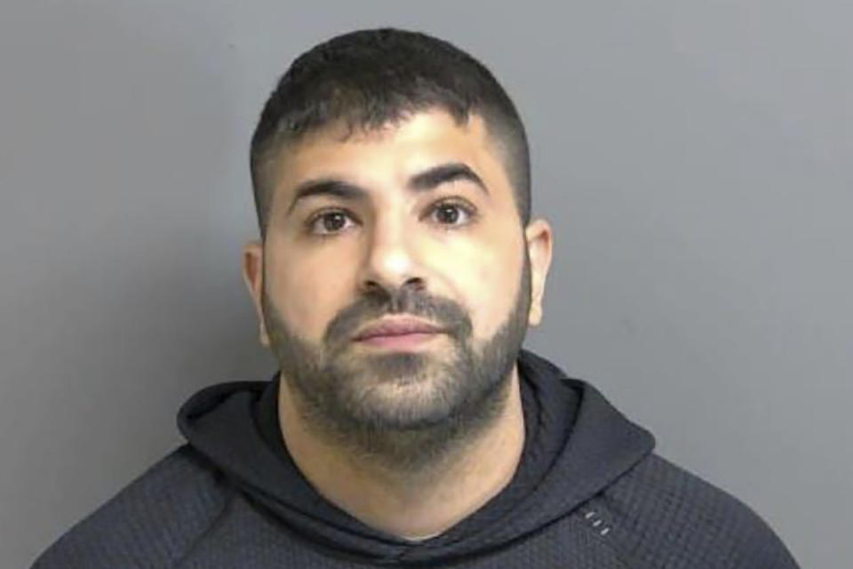 This photo provided by Macomb County Jail shows Noor Kestou. Kestou was charged with involuntary manslaughter Thursday, April 25, 2024, in connection with an explosion at a building he owned in which a nitrous oxide cannister propelled through the air, striking and killing another man. (Macomb County Jail via AP)