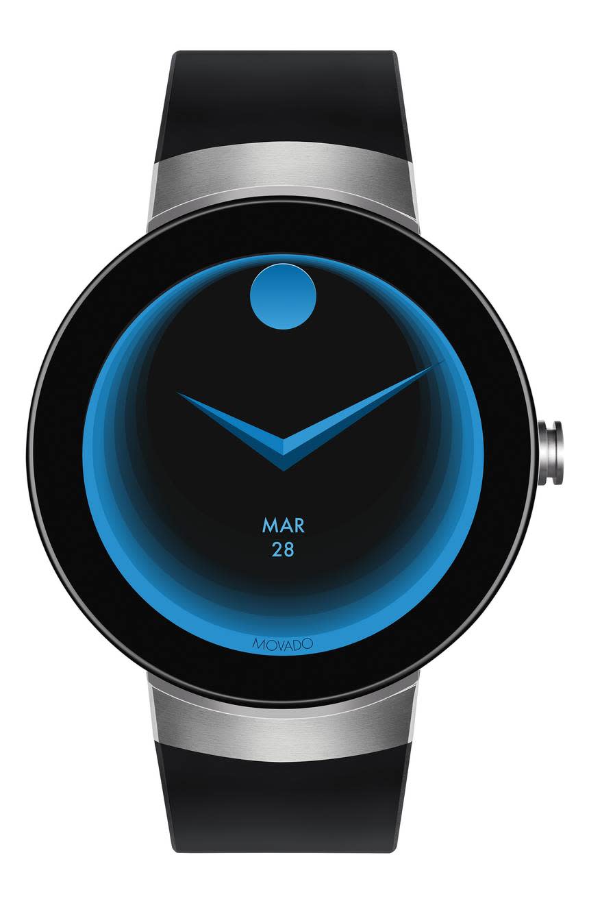 MOVADO Connect Silicone Strap Smart Watch, 46mm