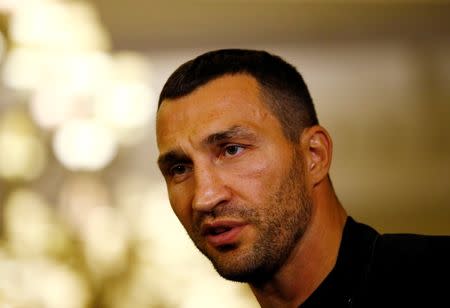 Britain Boxing - Tyson Fury & Wladimir Klitschko Head-to-Head Press Conference - Landmark London Hotel - 12/9/16 Wladimir Klitschko after the press conference Action Images via Reuters / Peter Cziborra Livepic