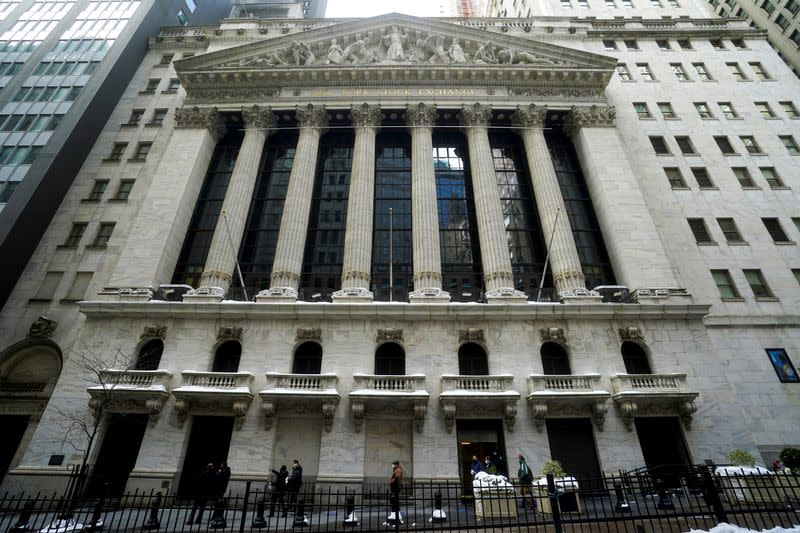 People get a tour of the New York Stock Exchange in New York