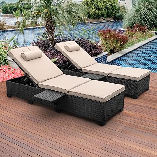 6) Rattan Reclining Chair Set