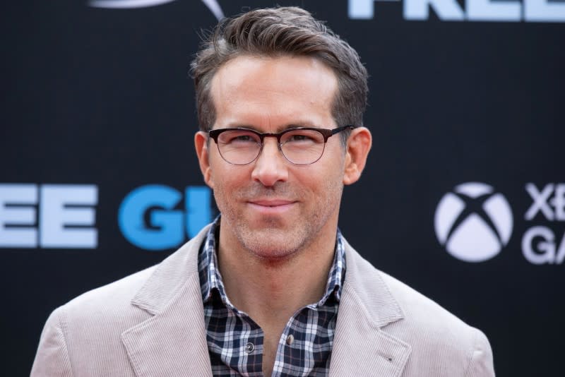 Actor Ryan Reynolds poses at the premiere for the film "Free Guy" in New York