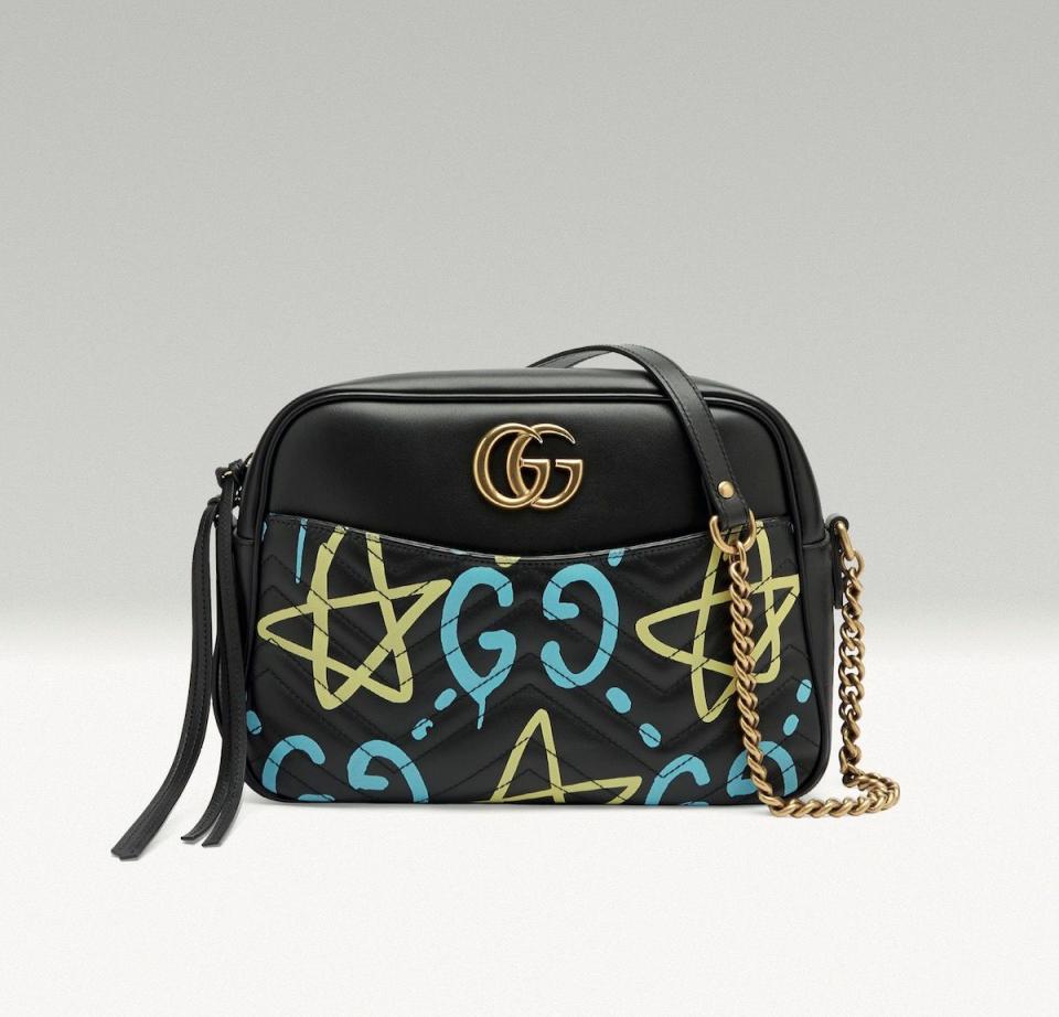 GucciGhost’s graffiti touches on a GG Marmont bag from Autumn/Winter 16
