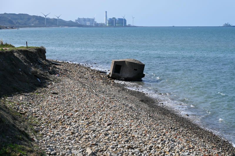 An old pillbox once used for defense against Chinese invasion is abandoned on the coastline facing the Taiwan Strait. Photo by Thomas Maresca/UPI