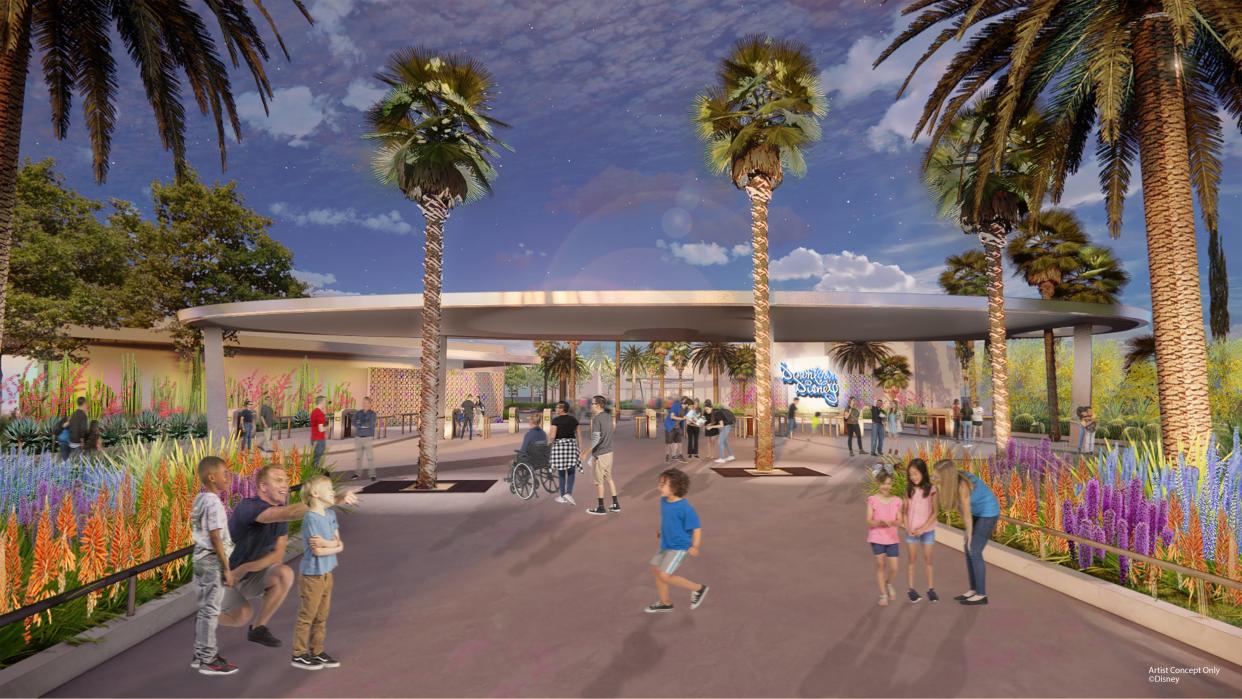 An artist's rendering shows plans for Disneyland's Downtown Disney District.