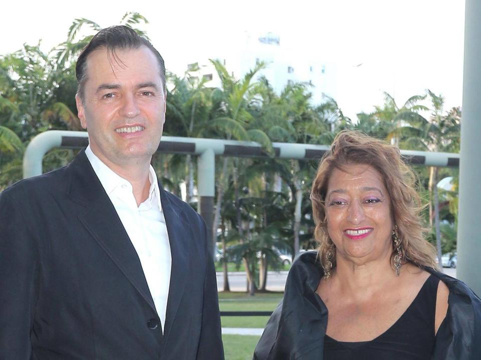 Patrik Schumacher and Zaha Hadid at the Pritzker Architecture Prize in 2015 (Getty)