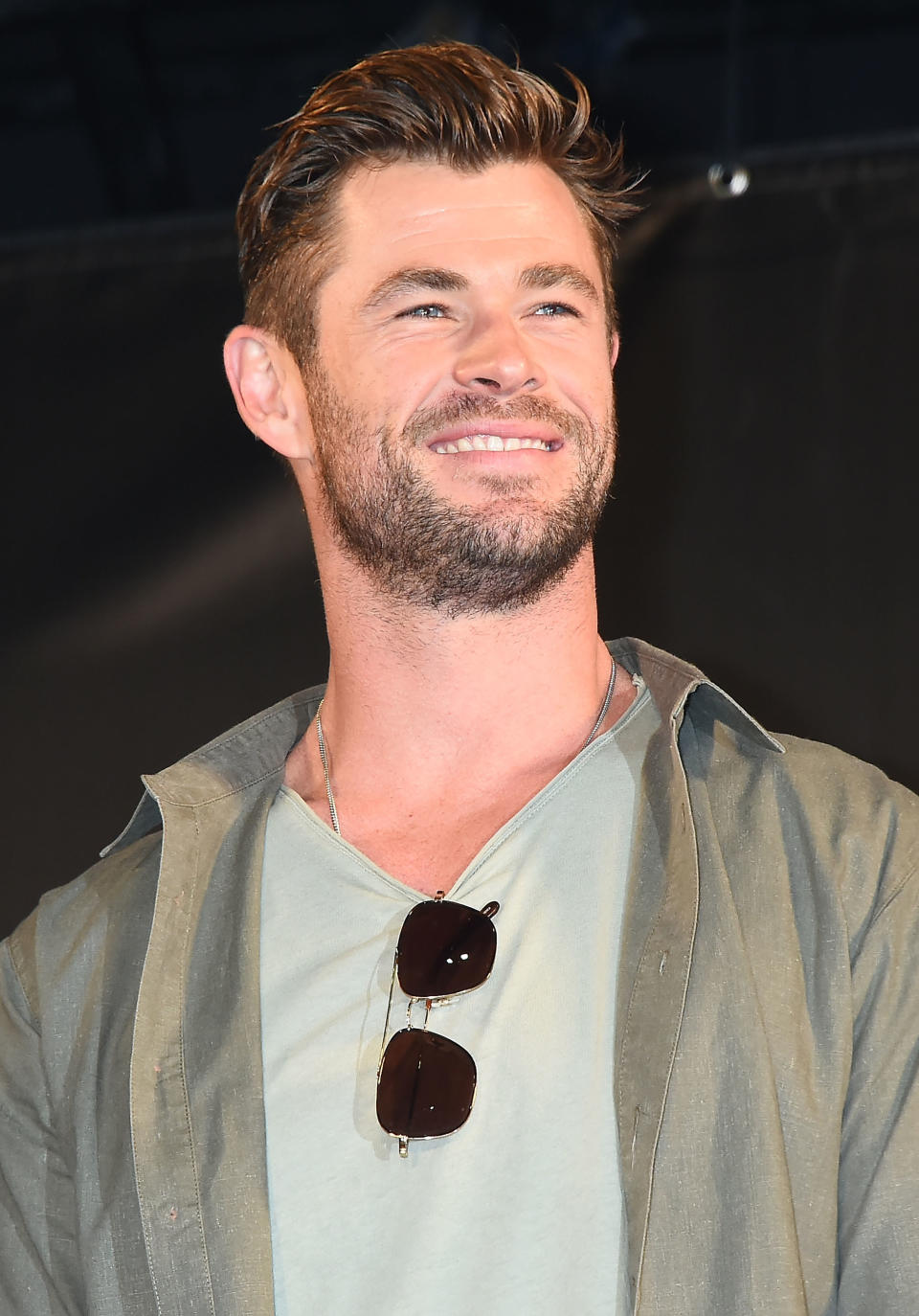 close up of chris smiling