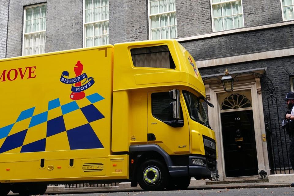 Removal van outside 10 Downing Street (PA)