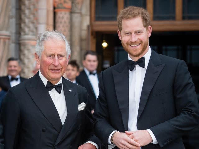 Samir Hussein/Samir Hussein/WireImage Then-Prince Charles and Prince Harry at the Natural History Museum in London in 2019.