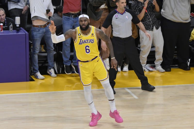 Los Angeles Lakers forward LeBron James is averaging 24.7 points, 7.6 rebounds and 6.6 assists this season. File Photo by Jim Ruymen/UPI