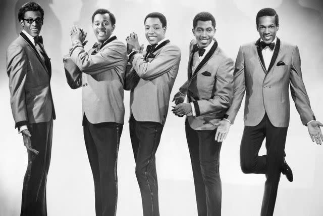 <p>Michael Ochs Archives/Getty</p> The Temptations photographed in 1965, with Otis Williams appearing second from right