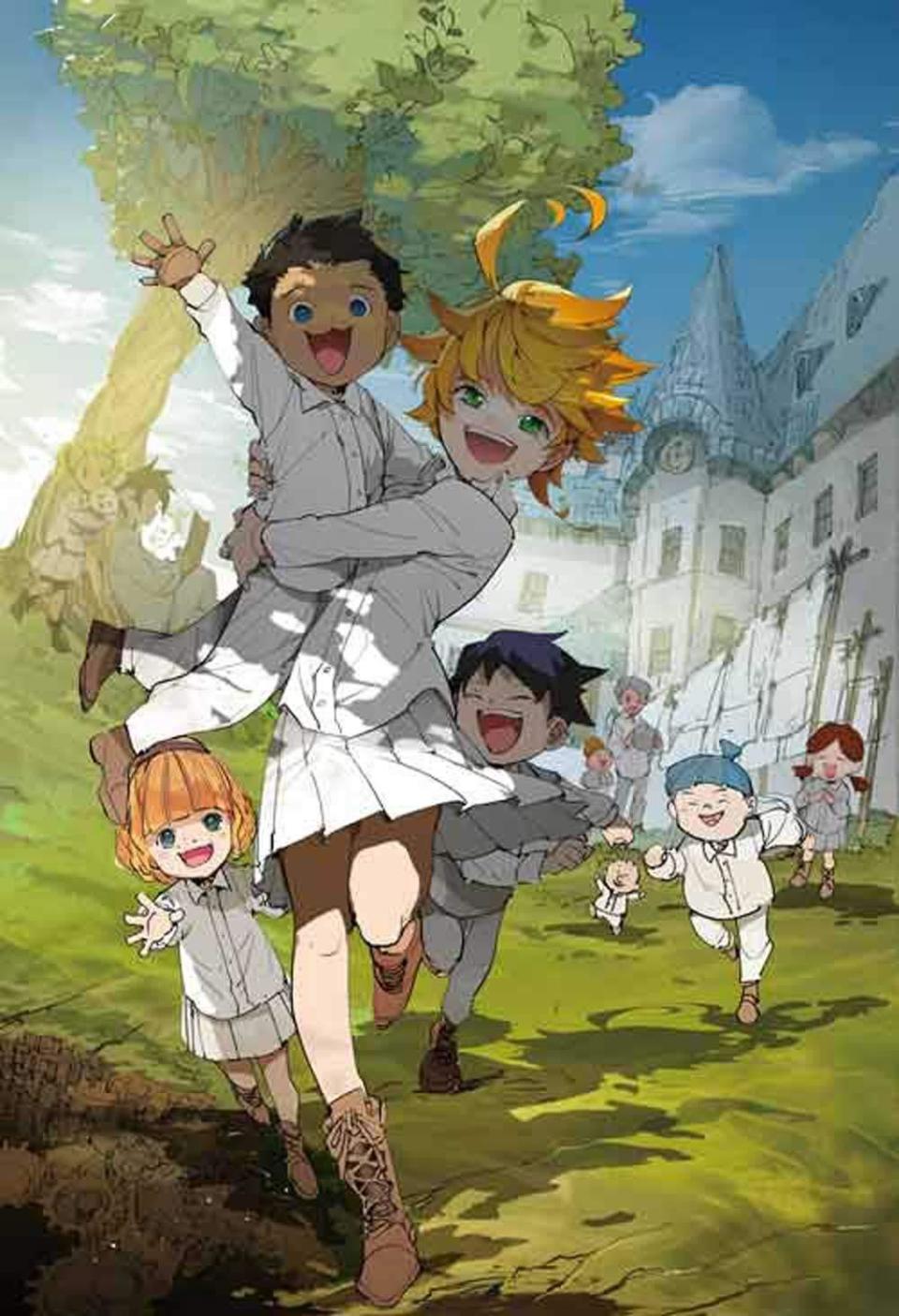 《約定的夢幻島》描述快樂生活在有如天堂般的孤兒院孩童，某天意外地發現了圍牆外的可怕現實。