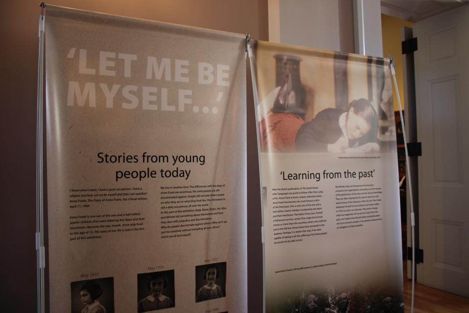 "Let Me Be Myself: The Life Story of Anne Frank" is an exhibit at the University of Iowa Old Capitol Museum that follows Frank's life up to her death and prompts people to consider how they view themselves. The exhibit will be on display until March 2.