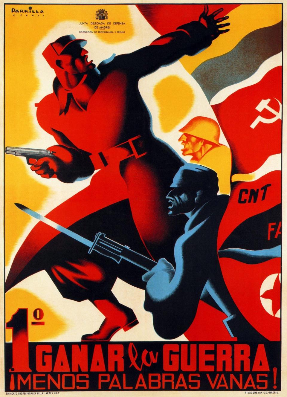 A 1937 Republican poster by the National Confederation of Labour - Getty