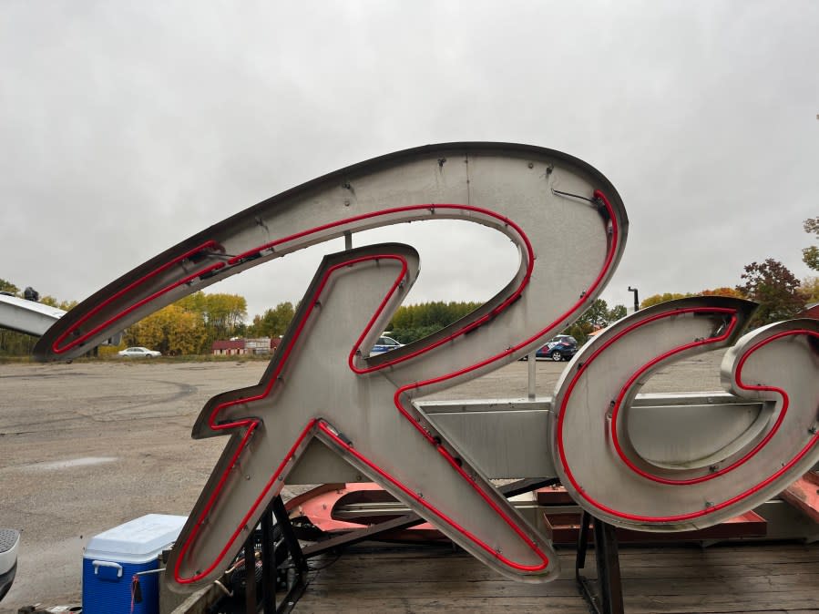 Crews removed the "Rosie's" sign form the iconic diner on Oct. 20, 2023.