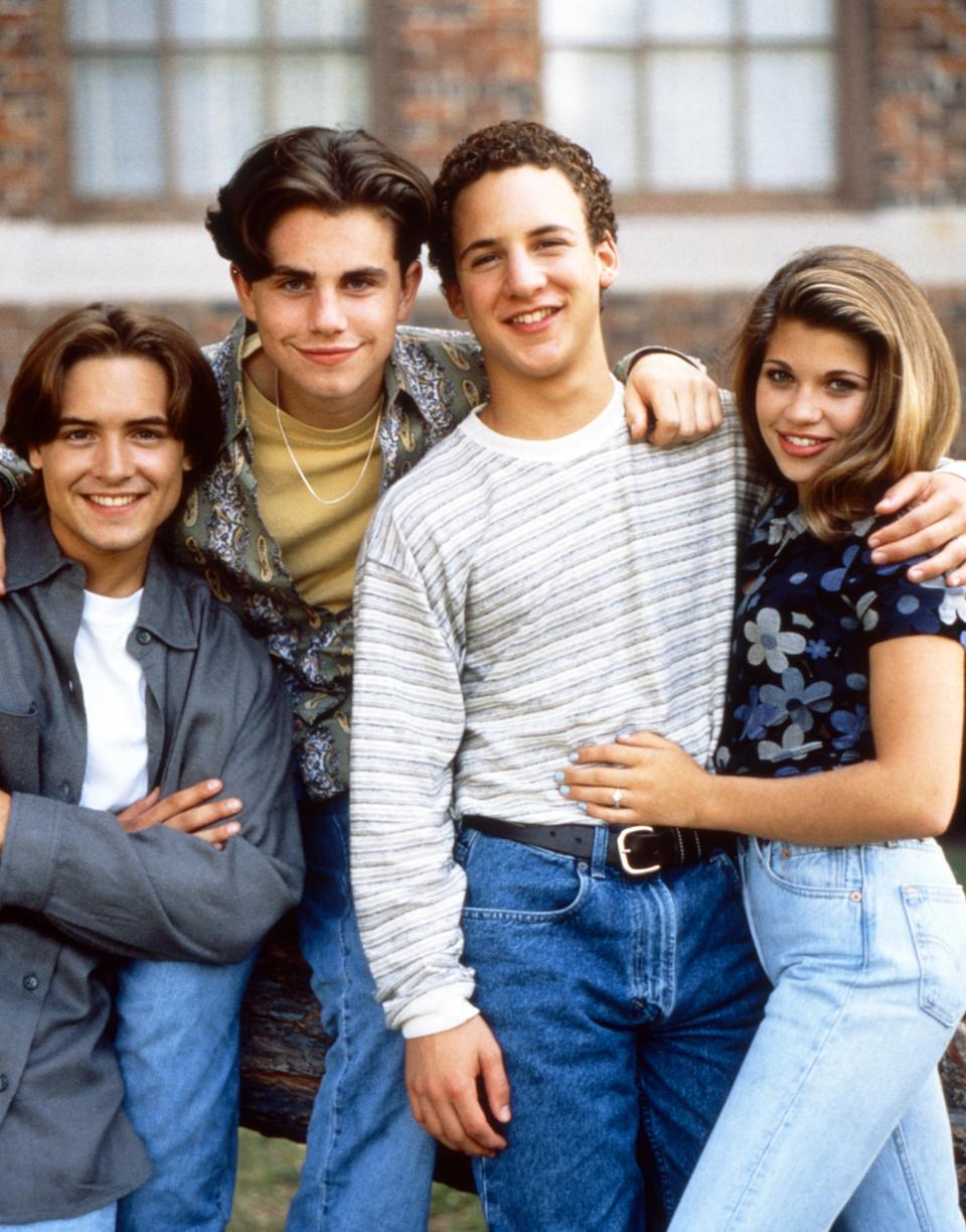 "Boy Meets World" cast members Will Friedle, Rider Strong, Ben Savage and Danielle Fishel post in this undated photo. (Photo: ABC/Courtesy Everett Collection)