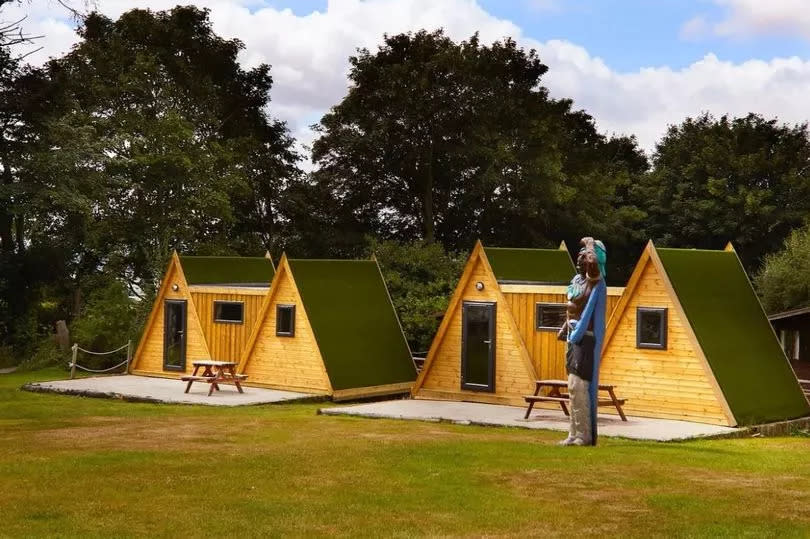 There are different types of accommodation for families to stay in, including these Tipi Pods